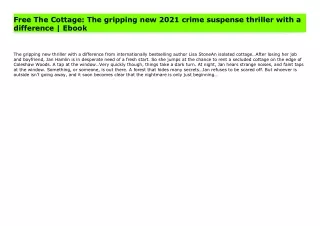 Free The Cottage: The gripping new 2021 crime suspense thriller with a difference | Ebook