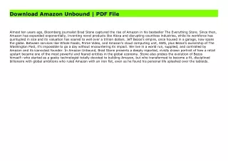 Download Amazon Unbound | PDF File