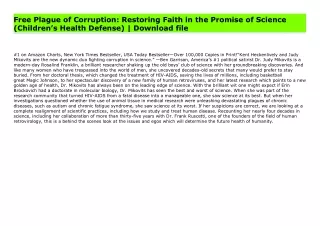 Free Plague of Corruption: Restoring Faith in the Promise of Science (Children’s Health Defense) | Download file