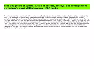 Free Daughters of Sparta: A tale of secrets, betrayal and revenge from mythology's most vilified women | PDF books