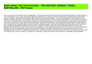 Read Philip: The Final Portrait - THE INSTANT SUNDAY TIMES BESTSELLER | PDF books