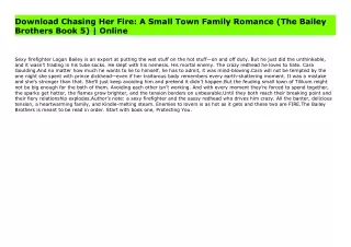 Download Chasing Her Fire: A Small Town Family Romance (The Bailey Brothers Book 5) | Online
