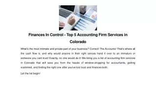 finances in control top 5 accounting firm