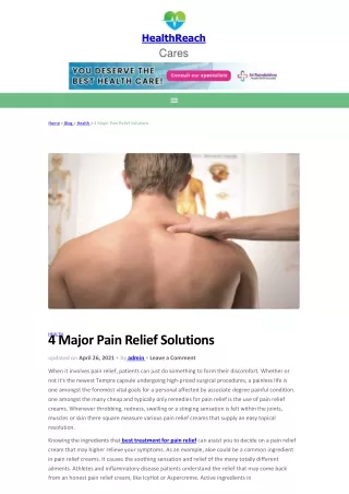 4 Major Pain Relief Solutions