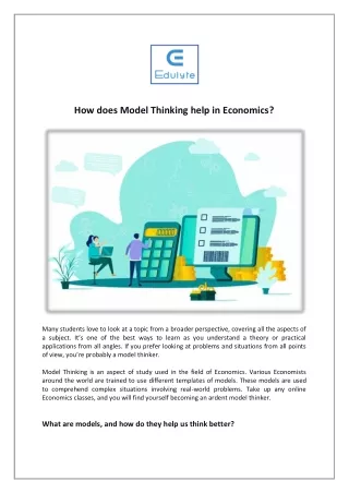 how does model thinking help in economics