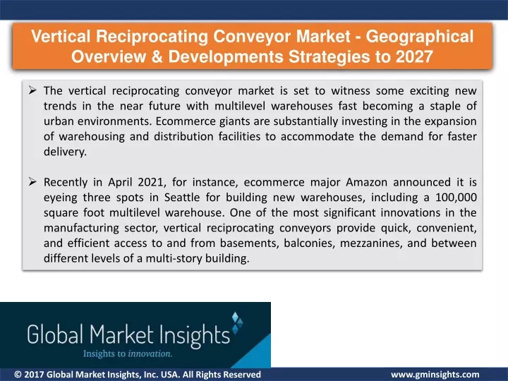 vertical reciprocating conveyor market