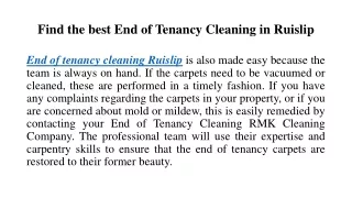 Find the best End of Tenancy Cleaning in Ruislip