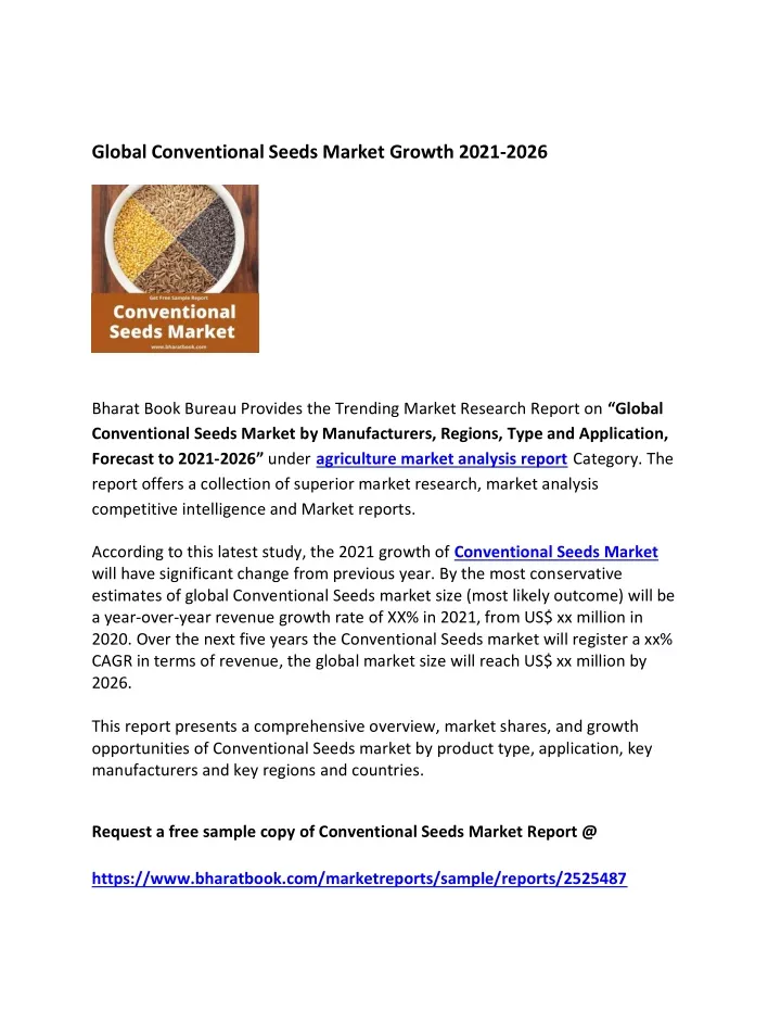 global conventional seeds market growth 2021 2026
