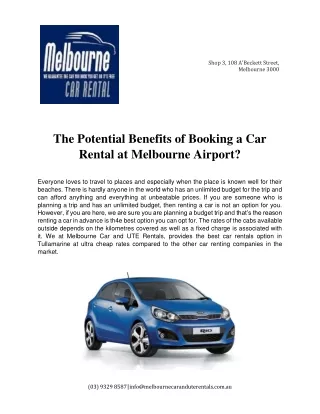 The Potential Benefits of Booking a Car Rental at Melbourne Airport-converted