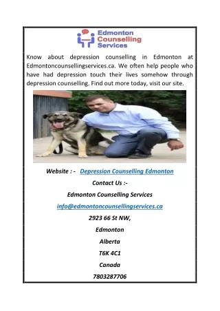 Depression Counselling Edmonton | Edmontoncounsellingservices.ca