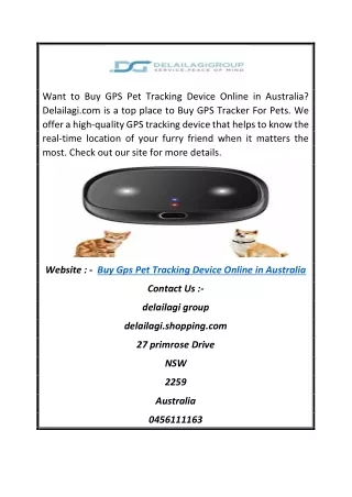 Buy GPS Pet Tracking Device Online in Australia | Delailagi.com