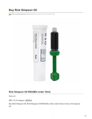 buy rick simpson oil