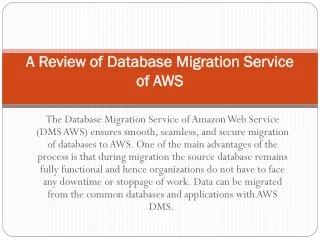 A Review of Database Migration Service of AWS