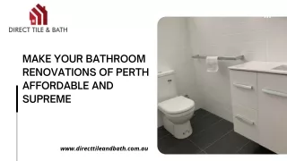 Make Your Bathroom Renovations Of Perth Affordable And Supreme