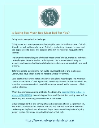 is eating too much red meat bad for you