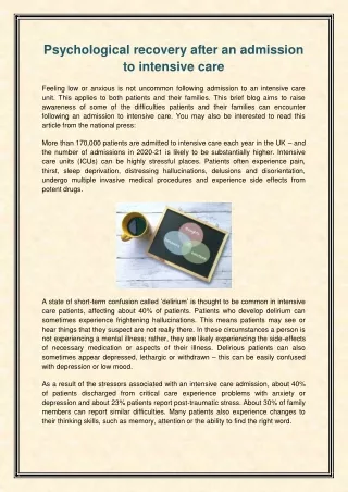 Post ICU PTSD Treatment