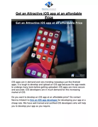 get an attractive ios app at an affordable price