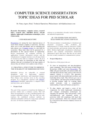 computer science dissertation topic ideas
