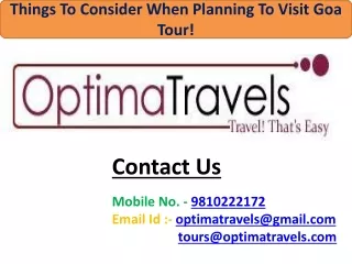 Things To Consider When Planning To Visit Goa Tour