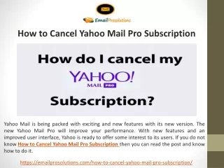 how to cancel yahoo mail pro subscription