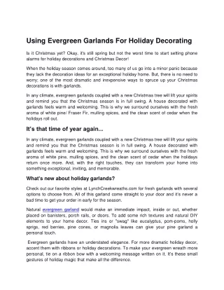 using evergreen garlands for holiday decorating
