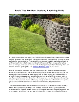 Geelong Retaining Walls