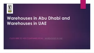 Warehouses in UAE | Warehouses in Abu Dhabi