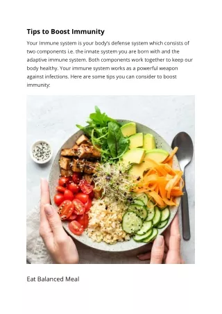 Tips to Boost Immunity