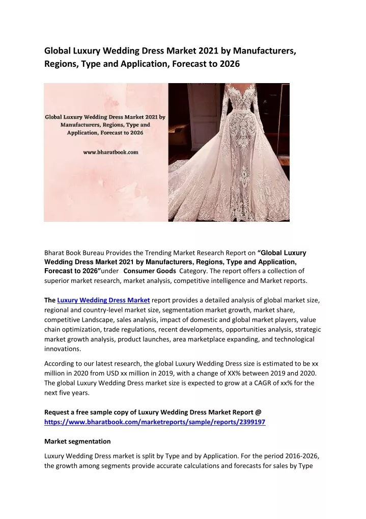 global luxury wedding dress market 2021
