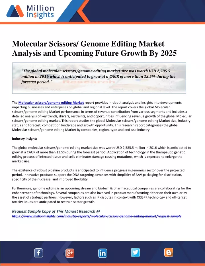 molecular scissors genome editing market analysis