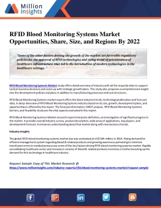 RFID Blood Monitoring Systems Market Leading Players, Survey, Status and Trends Report by 2022