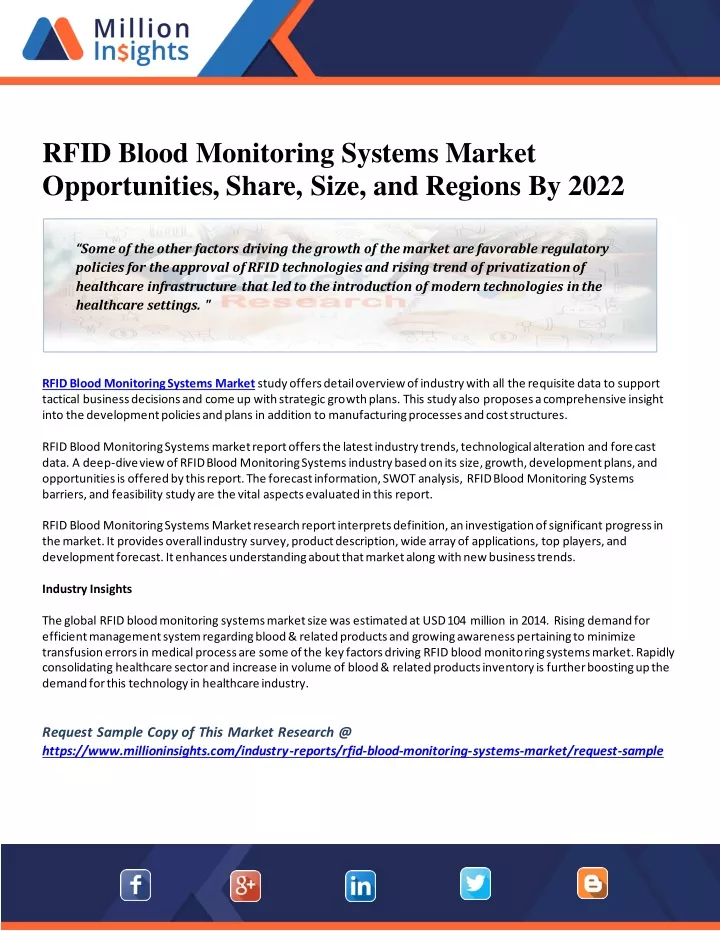 rfid blood monitoring systems market