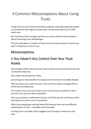 4 common misconceptions about living trusts