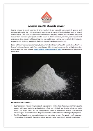 Amazing benefits of quartz powder