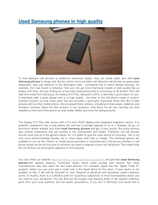 used samsung phones in high quality