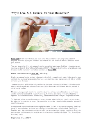 Why is Local SEO Essential for Small Businesses