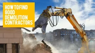 How To Find Good Demolition Contractors