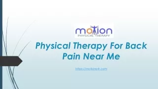 Physical Therapy For Back Pain