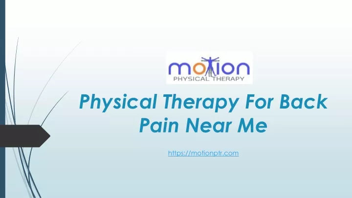 physical therapy for back pain near me