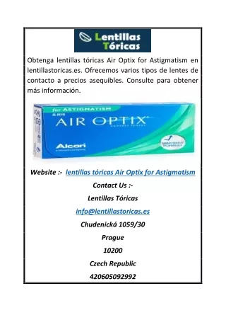 Lentillas tóricas Air Optix for Astigmatism | en lentillastoricas.es