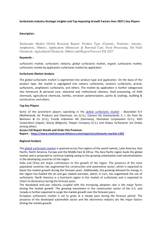 surfactants industry strategic insights