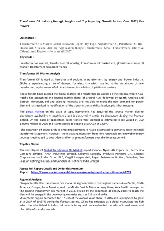 transformer oil industry strategic insights