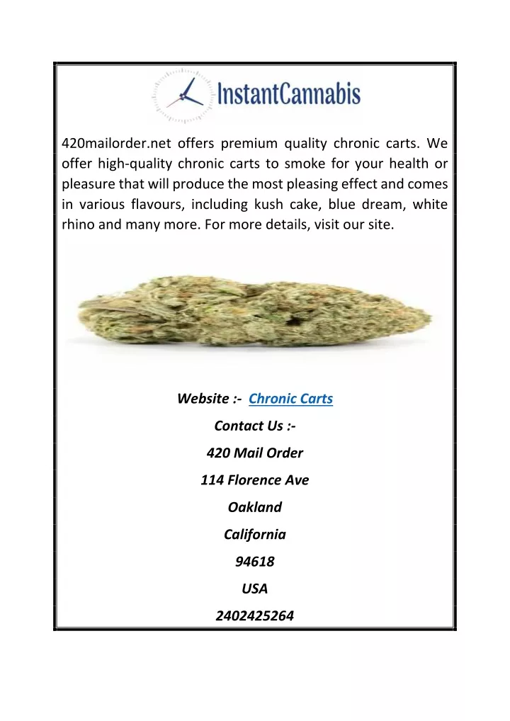 420mailorder net offers premium quality chronic