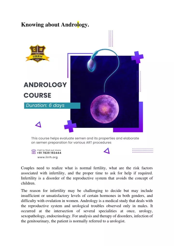 knowing about andrology