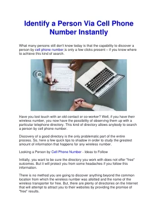 Identify a Person Via Cell Phone Number Instantly