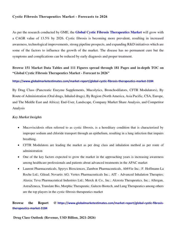 PPT - Cystic Fibrosis Therapeutics Market Size & Growth PowerPoint ...