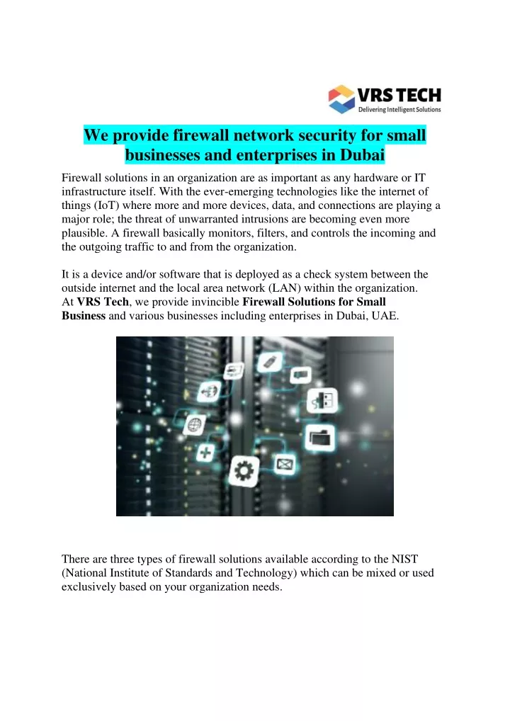 we provide firewall network security for small