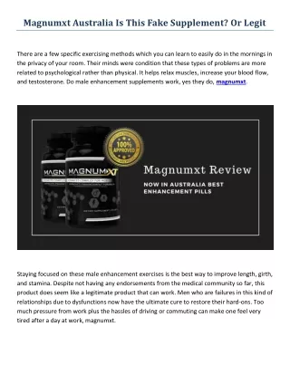 Magnumxt Australia Review - Its Pills Works? Or Scam