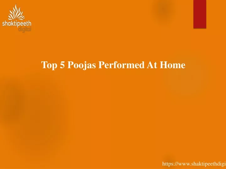 top 5 poojas performed at home