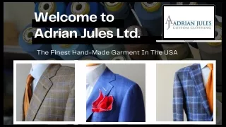 Private Label Clothing Manufacturers USA  | Adrian Jules Ltd | Expertly hand tai